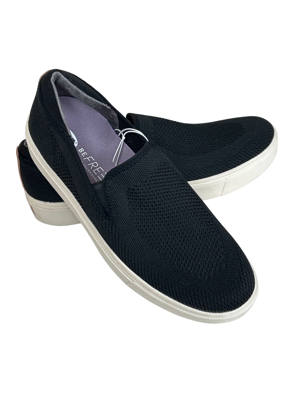 NWOT Dr. Scholl's BE FREE Slip On Knit Comfort Sneakers - 10 - Black, White